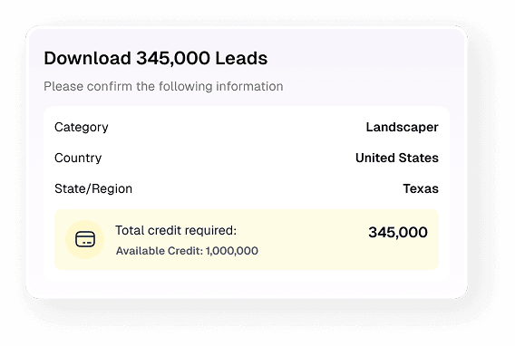 Export leads interface showing CSV export functionality